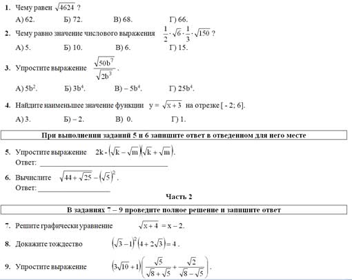 Преобразование иррациональных выражений